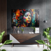 Woman Brushed Aluminum Dibond Wall Art.